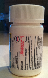 Image of Product Label of Store-Brand Pain Reliever