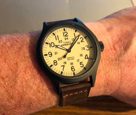 Wrist watch on Mans Arm